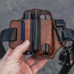 Men 6.5 Inch Leather Waist Belt Bag