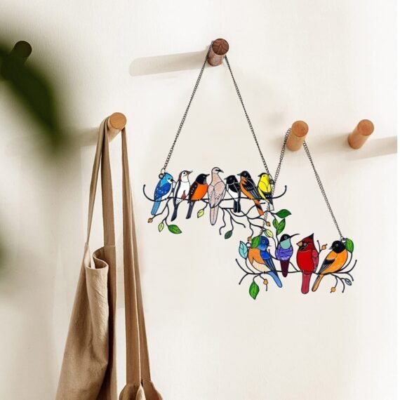 Last Day Special Sale 🐦The Best Gift-Birds Stained Window Panel Hangings🎁