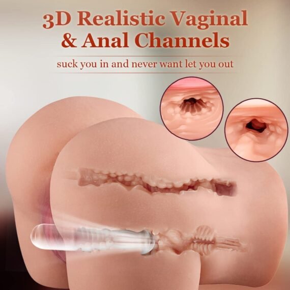 (Only Today 50% off) Male Masturbator Pussy Ass with Tight Anal and Vagina Stroker,Realistic Pocket Pussy with Skin Textures for Men Masturbation,Portable Butt Male Sex Toy for Doggy Style and Riding Position 5.7LB (3 days delivery)