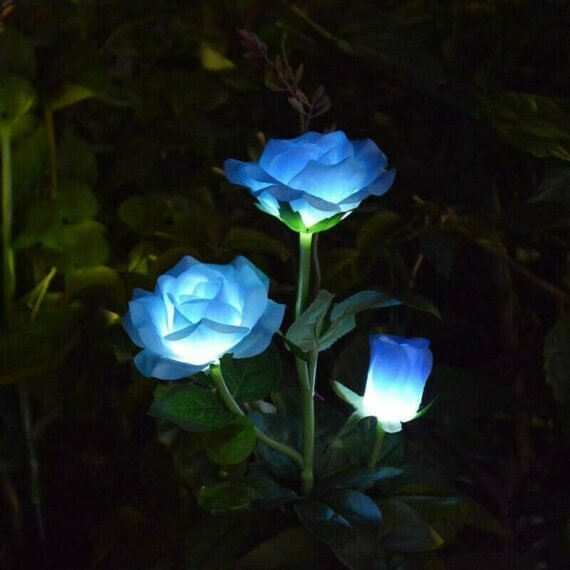 LAST DAY 50% OFF - SPRING ARTIFICIAL ROSE SOLAR GARDEN STAKE LIGHTS