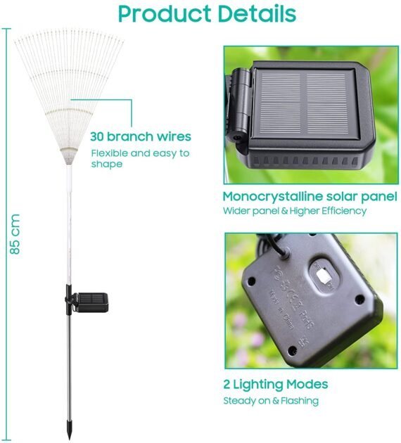 ��Over $60 Get 10% Off��Outdoor Solar Garden Lights , Upgraded 124 LED Colorful Fireworks Solar Lights