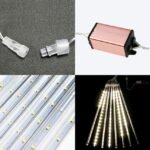 576 LED Meteor Shower Lights LED Falling Rain Lights 12 Tubes Outdoor Christmas