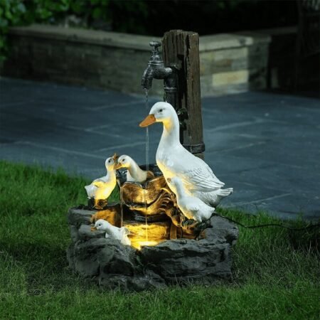 Duck And Squirrel Family Patio Graden Decor