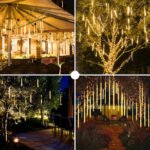 576 LED Meteor Shower Lights LED Falling Rain Lights 12 Tubes Outdoor Christmas
