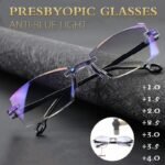 ⚡LAST DAY RM 19.9🔥2024 New Sapphire high hardness anti-blue progressive Far And Near Dual-Use Reading Glasses✨