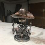 🔥HOT SALE NOW 79% OFF - Handmade Cast Cowboy Skull Gunslinger Hood Ornament Sculpture