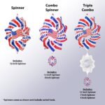 Flag Multi Color Swirly Metal Wind Spinner