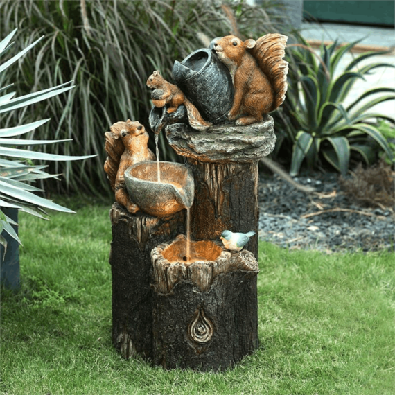 Duck And Squirrel Family Patio Graden Decor