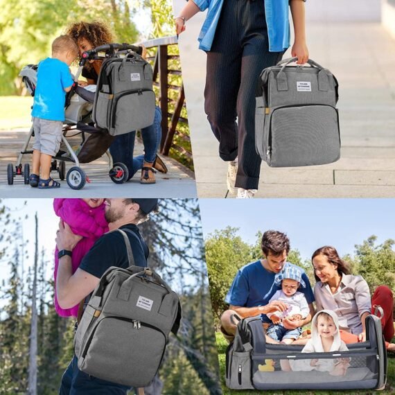 🔥Clearance Price SGD 26.9🔥 Diaper Bag Backpack with Changing Station😍