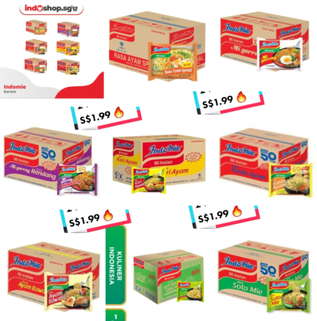 40 PACKS X 85G (PACKETS)，🍜Indomie Instant Noodle 1 Carton 40 pcs | Mie Goreng | Ayam Bawang | Soto Mie | Kaldu Ayam | Kari Ayam，🛒Clearance Price $1.99👇