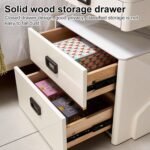 Smart Htstand, Smart Side Table, Htstand With Wireless Charging, 3-Color LED Light, Infinitely Dimmable USB Port, Bedside Table With 3 Independent Drawers