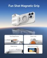 TELESIN Magnetic Phone Camera Grip for iPhone/Android Fun Shot with Detachable Wireless Shutter Remote - Official Certification - 1/4" Tripod Screw - Comfort Ergonomic Camera Grip Handle Holder