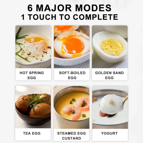 🔥Egg Boiler Household Small Hard Boiled Egg Maker Automatic Power off 7 Modes Breakfast Cooker 3 Pin Plug