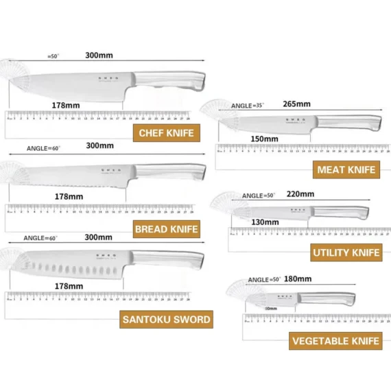 SMEG Knife Set Stainless Steel Kitchen Knife Multipurpose Knife Vegetable Knife European-Style Stainless Steel Fruit Knife Sharp Knife