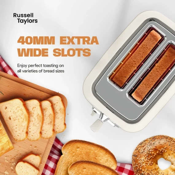 Russell Taylors Retro Toaster RT-10. 𝟳 𝗦𝗵𝗮𝗱𝗲 𝗦𝗲𝘁𝘁𝗶𝗻𝗴𝘀. 2 Years Warranty