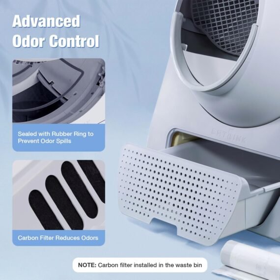 CATLINK Self Cleaning Cat Litter Box, Automatic Cat Litter Box, Double Odor Removal, Cat Litter Box for Cats from 3.5 pounds to 22 pounds