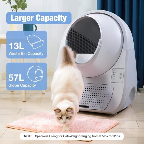 CATLINK Self Cleaning Cat Litter Box, Automatic Cat Litter Box, Double Odor Removal, Cat Litter Box for Cats from 3.5 pounds to 22 pounds