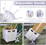 ⚡Clearance Price 18,28 zł​🎁FELICON Folding Climber Utility Cart Rolling Crate Tote on Rotate Wheels with Adjustable Handle Hidden Lid Cup Holder Storage Toolbox for Teacher Office File Move Shop Travel Laundry Grocery